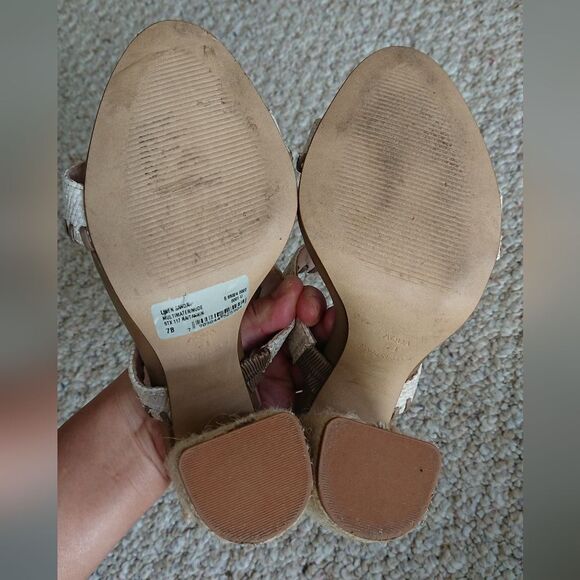 AQUA Almond Toe Woven block Heel Sandals size 36.5 - Picture 13 of 15